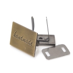 Metal Label, 'Handmade,' Engraved,(ΒΑ000403) Color Μπρονζέ / Bronze